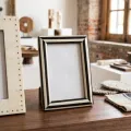 Handcrafted black and ivory bone inlay photo frame for wholesale