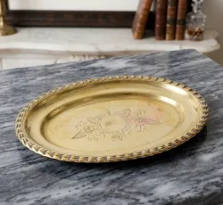 Antique Finish Brass Plate – Handmade Brass Plates in Solid Brass from India