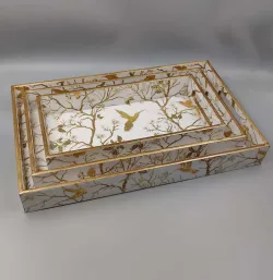 Bird Design Nesting Tray Set