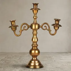 Carved Brass Religious Candle Holder – Handmade Brass Lighting Decor in Pure Brass from India