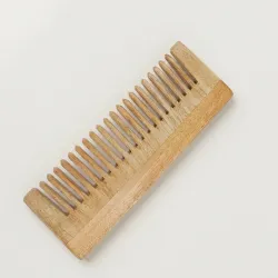 Handcrafted Wooden Fine & Wide-Tooth Hair Comb