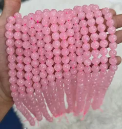 Handmade Rose Quartz Beaded Necklace