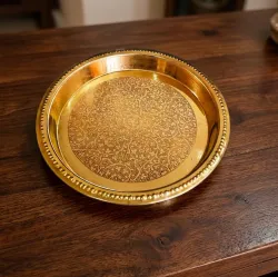 Luxury Designer Brass Plate – Handmade Brass Plates in Pure Brass from India