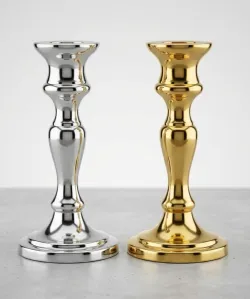 Luxury Metal Taper Candle Holder (Gold & Silver Finish)