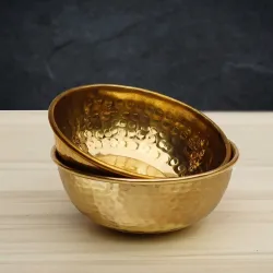 Rustic Hammered Brass Bowl