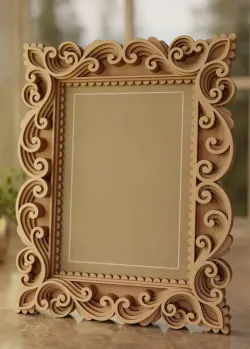 Ornate Carved Wooden Photo Frame